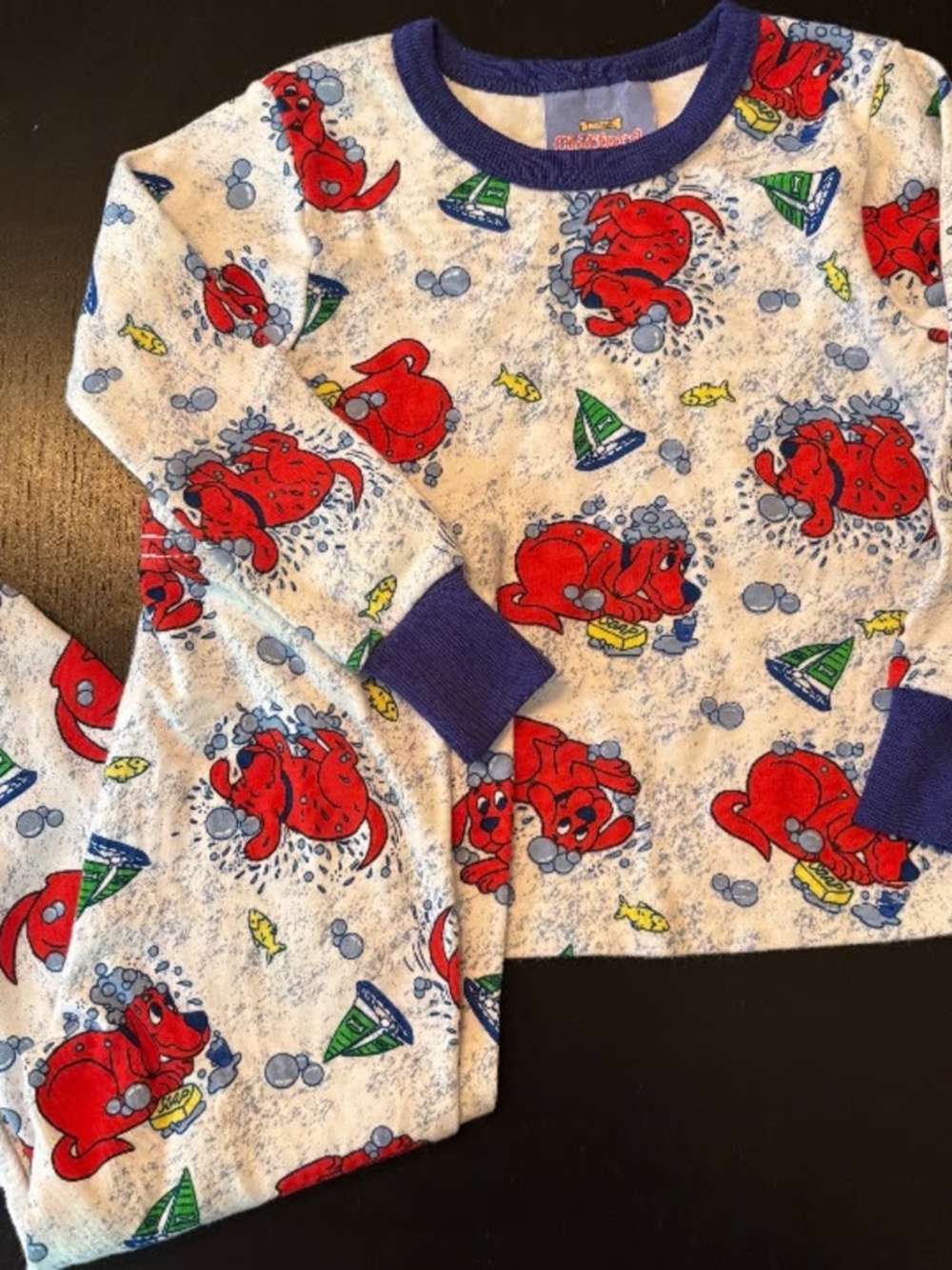 Vintage Scholastic Clifford the Big Red Dog Toddler Pajamas 2T - 3T